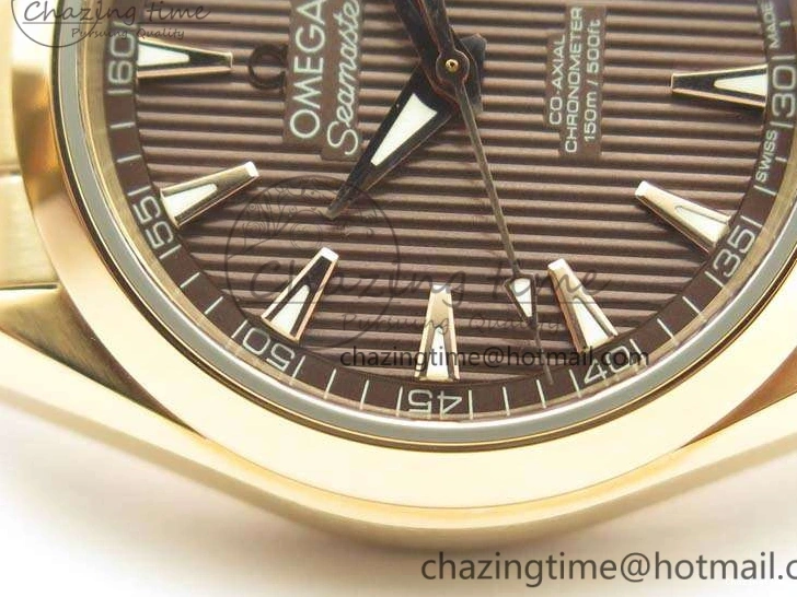 0418 Bright Aqua Terra Ladies 35mm RG V6F Best Edition Brown Dial On RG Bracelet A 8101